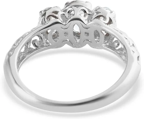 Vista 7 de 3 Birthstone Rings for Women in 925 Sterling Silver with Platinum Plated Daughters Mothers Ring - Gemstone Jewelry Birthday for Her Birthday Gifts