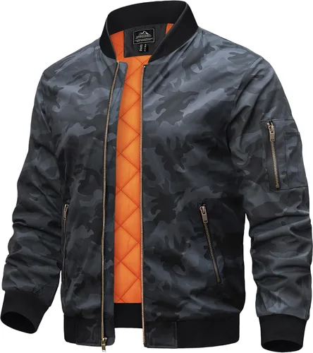 Vista 13 de TACVASEN - Chaquetas de hombre. Chaqueta bomber de otoño e invierno, acolchada, con cremallera completa, cálida, de estilo casual