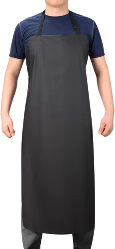 Vista 11 de Delantal de goma y vinilo VWELL de 41.5'' impermeable para hombres y mujeres, delantal para lavavajillas, delantal químico para trabajo