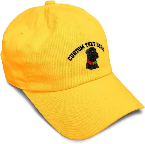 Vista 20 de Gorra de béisbol suave negra con cabeza de laboratorio bordada para perros, sarga de laboratorio negra, de algodón, con mosca de dragón, sombreros
