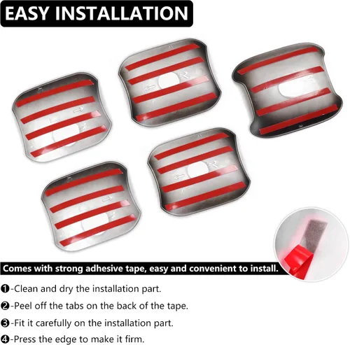 Vista 9 de Protector de arañazos para manija de puerta, cubierta de cuenco de puerta trasera, compatible con Ford Bronco 2021 2022 2023 2024 2025 Accesorios