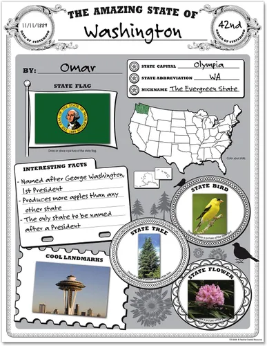 Vista 3 de Teacher Created Resources Paquete de póster Amazing State (TCR5800)