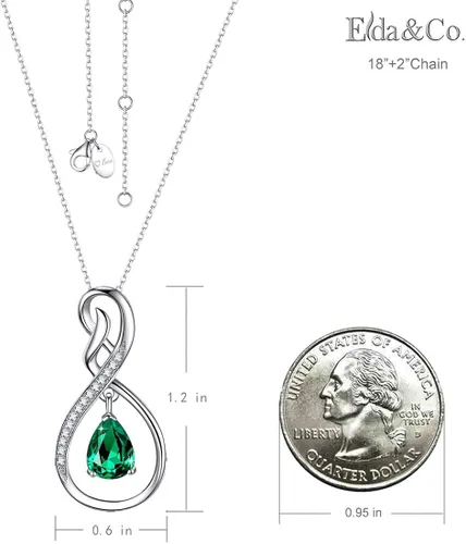 Vista 3 de ELDA & CO. Regalos de cumpleaños, collar infinito de plata de ley 925 con piedras natales de octubre y noviembre, turmalina rosa, citrino, regalos