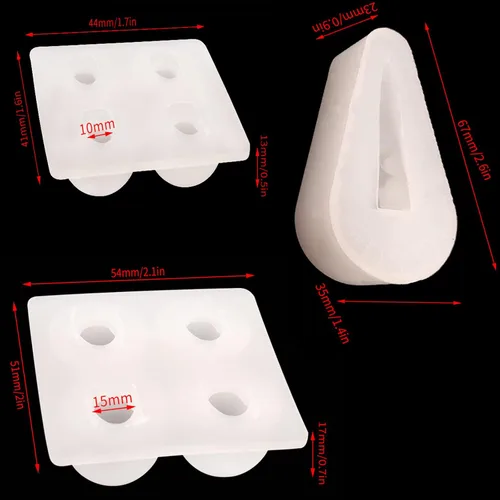 Vista 2 de Molde de resina de calavera – 3 piezas de mini cabezas de calavera 3D de cuervo y calaveras de silicona para resina epoxi, fabricación de joyas