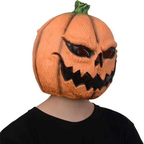 Vista 4 de Voyiparty Máscara de calabaza aterradora de Halloween decoraciones para adultos accesorios de fiesta máscara de látex y calabaza regalos de Halloween