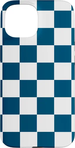 Vista 5 de Checkered Navy Blue and White Checkerboard Case for iPhone 17