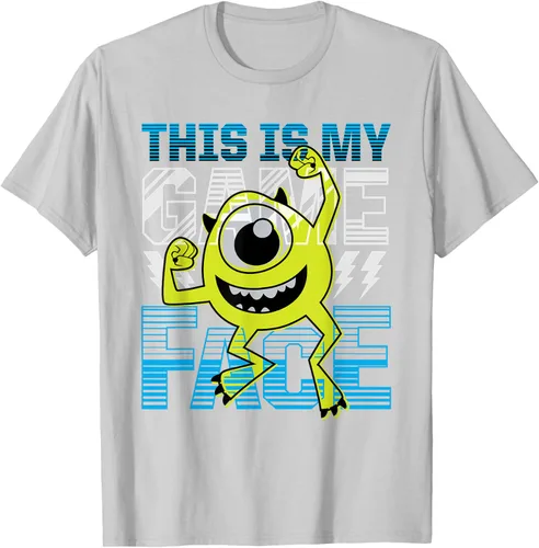 Vista 69 de Disney Pixar Monsters Inc. Mike Wazowski Game Face Camiseta Negro