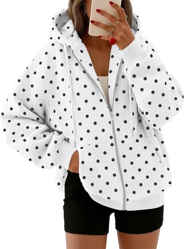 Vista 29 de Trendy Queen - Sudaderas con capucha y cremallera para mujer, sudaderas de gran tamaño, trajes de moda de otoño, chaquetas informales, ropa