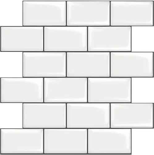 Vista 24 de STICKGOO - Azulejos de metro blancos para despegar y pegar, azulejos adhesivos para cocina (paquete de 1, diseño más grueso)