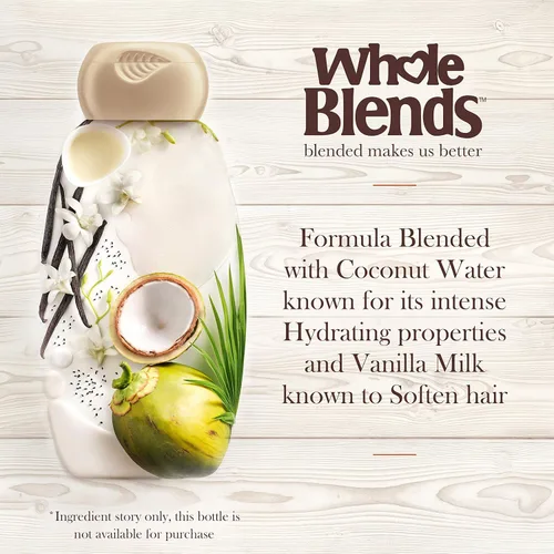 Vista 3 de Garnier Acondicionador Whole Blends con agua de coco y extractos de leche de vainilla, 12.5 onzas líquidas