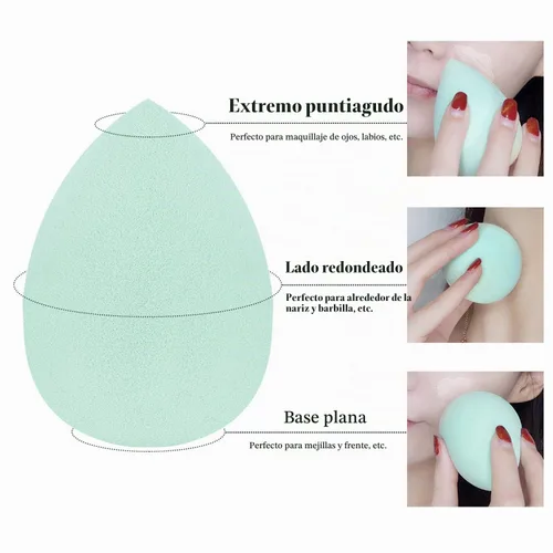 Vista 3 de BTYMS 10 piezas de esponja de maquillaje licuadoras esponjas de belleza en forma de huevo esponja de mezcla aplicador de base esponjas cosméticas 10