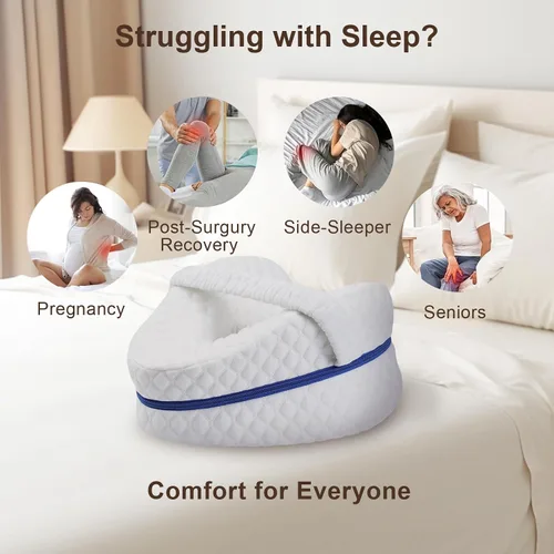 Vista 9 de BEAUTRIP Almohada de rodilla para dormir de lado, almohadón de espuma viscoelástica con contorno de cuña, cojín de apoyo con funda lavable