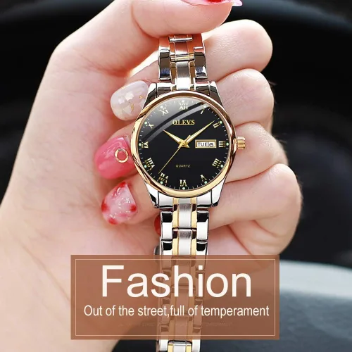 Vista 2 de OLEVS Fashion Watches for Women Waterproof Analog Quartz Wrist Watches for Women Stainless Steel Calendar Watch