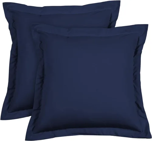 Vista 17 de Euro Sham Covers - Juego de 2 fundas de almohada de 24 x 24 pulgadas, color negro, 600 hilos, 100% algodón egipcio, paquete de 2 fundas de almohada
