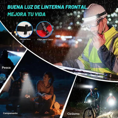Vista 7 de KIDECCE Headlamp Flashlight,2 Pack Super Bright 2000 Lumen Head Lamp