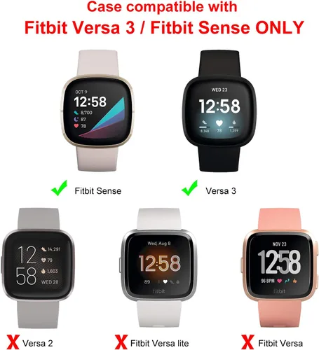 Vista 2 de Amzpas Paquete de 6 fundas protectoras de pantalla compatibles con Fitbit Sense/Fitbit Versa 3, TPU suave alrededor completo para reloj inteligente