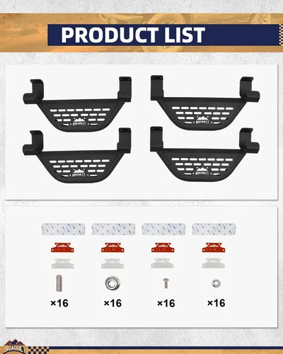 Vista 7 de 2 escalones EZ-Steps aptos para Ford Bronco 2021-2025 de 2/4 puertas en riel de roca OEM, reemplazo para estribos laterales
