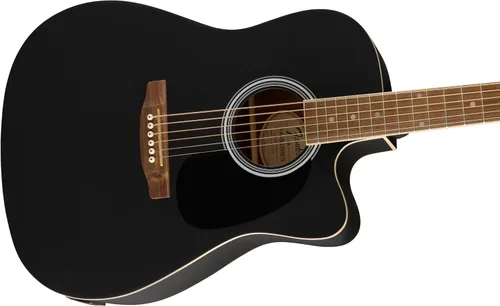 Vista 4 de FA-25CE Dreadnought, diapasón de nogal, golpeador negro, negro Black