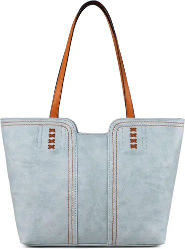 Vista 12 de Montana West Bolso Tote para Mujeres con Asa Superior Bolso de Mano Satchel Ámbar marrón