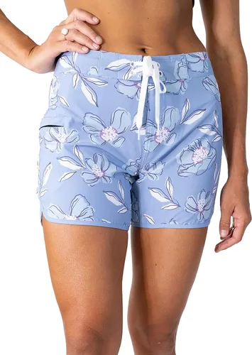 Vista 14 de Maui Rippers - Pantalones cortos de natación para mujer, elástico en 4 direcciones, 5 pulgadas Tapa Negra