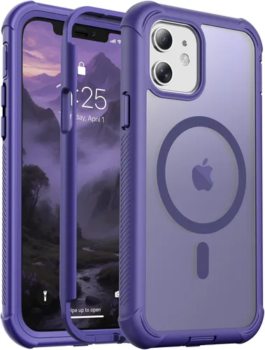 Vista 71 de jaroco - Funda magnética compatible con MagSafe para iPhone 11 de 6.1 pulgadas; protección de grado militar contra caídas, de doble capa