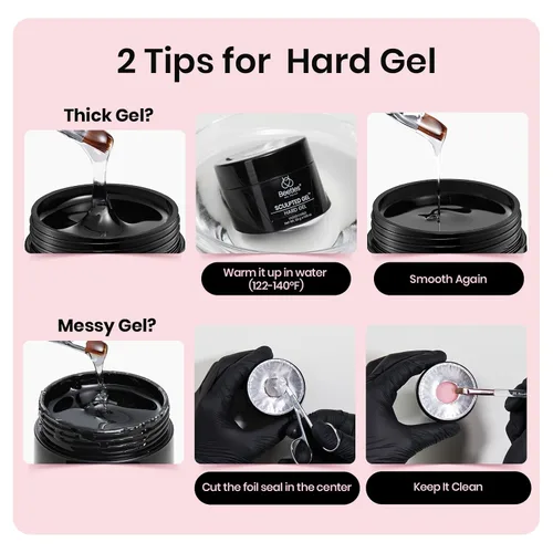 Vista 23 de Beetles Kit de Gel Duro para Uñas Clásico Neutro 3 Colores 9 en 1 Extensión de Uñas Esculpido de Alta Dureza para Profesionales de Salón Gel
