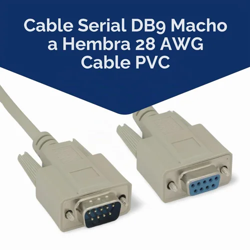 Vista 2 de Cable serie de extensión DB9 macho a hembra RS232 de 25 pies - 28 AWG blindado