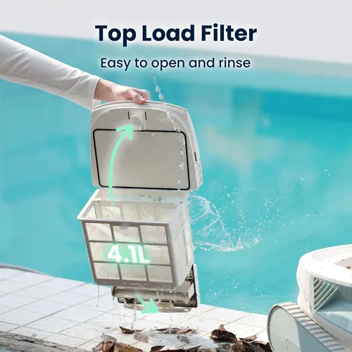 Vista 5 de Limpiador robótico de piscina Hydro 4SE, trayectoria en forma de S/limpieza automática de paredes/línea de agua, cable largo de 40 pies/4 modos