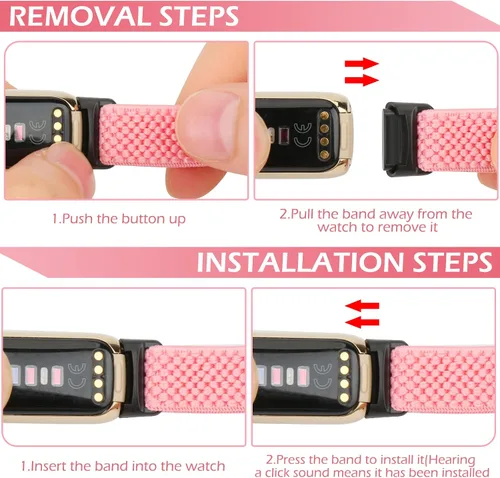 Vista 4 de TumpCez Bandas elásticas de nailon compatibles con correas Fitbit Luxe para mujeres y hombres, elásticas, ajustables, transpirables, cómodas