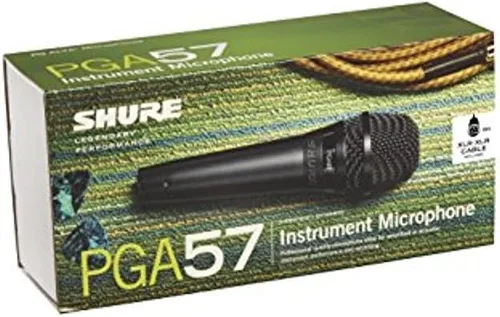 Vista 2 de Shure PGA57 - Micrófono dinámico de calidad profesional para instrumentos con patrón de captación cardioide, conector XLR de 3 pines, cable XLR-XLR