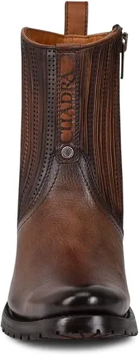 Vista 3 de Cuadra Bota urbana para hombre en piel bovina con cremallera marrón
