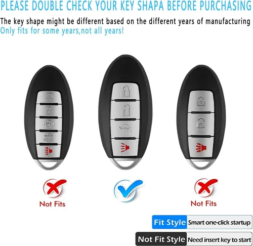 Vista 2 de Intermerge Funda para llavero Nissan Pathfinder Smart Premium Soft TPU Key Cover-Azul