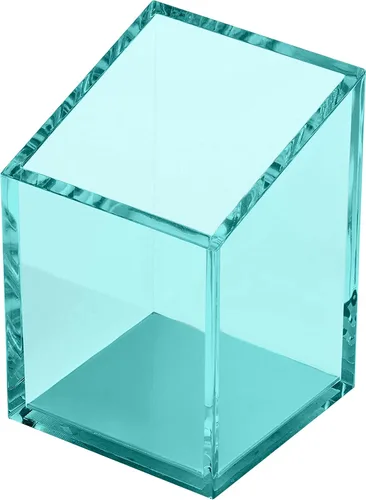 Vista 10 de OfficeGoods Portalápices y bolígrafos acrílicos - Diseño moderno trapezoidal - Hermoso organizador de escritorio para el hogar u oficina - Base