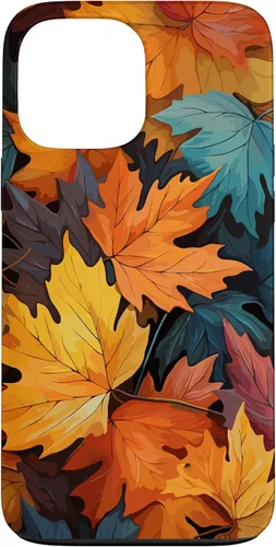 Vista 24 de Colorful Leaves Otoño y Otoño Tema, Otoño Color Funda para iPhone 17