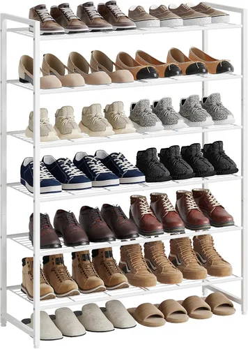 Vista 11 de Nunsino Zapatero de metal, organizador de zapatos de garaje de 6 niveles, con capacidad máxima para 30 pares, estante de almacenamiento de zapatos