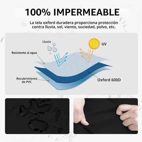 Vista 3 de Easy-Going Funda para día de patio resistente de 600D para exteriores, redonda de 75 pulgadas, con resistencia a rayos UV, funda para sofá de patio