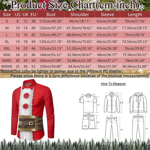 Vista 3 de Men's Hawaiian Shirts Christmas TreeElkSnowmanSanta Claus Printed Button Down Tropical Holiday Beach Party Shirts