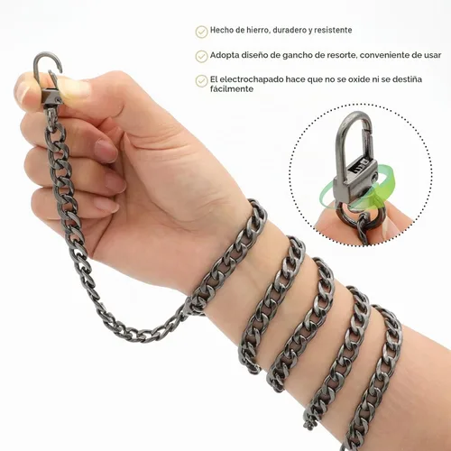 Vista 3 de RAPUDA Correa de cadena para bolso, 4 piezas de diferentes tamaños, correas de cadena para bolso, correas de cadena de metal para bricolaje de Negro