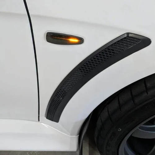 Vista 7 de Luz de marcador lateral ámbar secuencial LED para Mitsubishi Lancer Evolution X Mirage Outlander Sport Front Side Fender Turn Signal Repeater