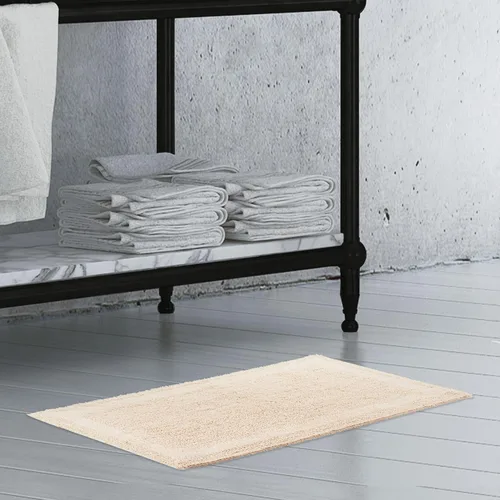 Vista 20 de French Connection Stonewash - Alfombra de baño de mezcla de algodón, 20 x 34 pulgadas, color marfil