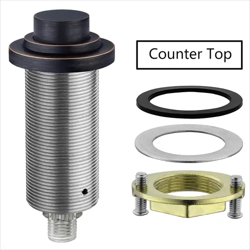 Vista 6 de Kit de interruptor de aire SinkTop (botón largo de latón completo) para eliminación de basura, bronce aceitado inalámbrico
