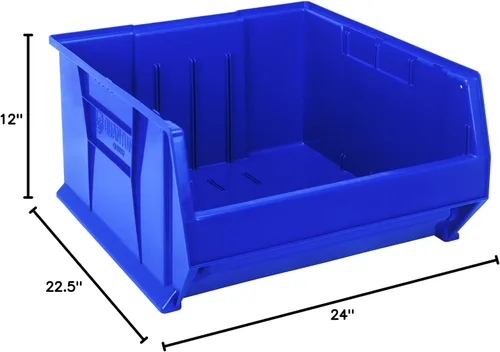 Vista 2 de Quantum Storage QUS957 - Contenedor apilable de plástico para Hulk, 23-7/8 x 22-1/2 x 12 pulgadas, 1 paquete Azul