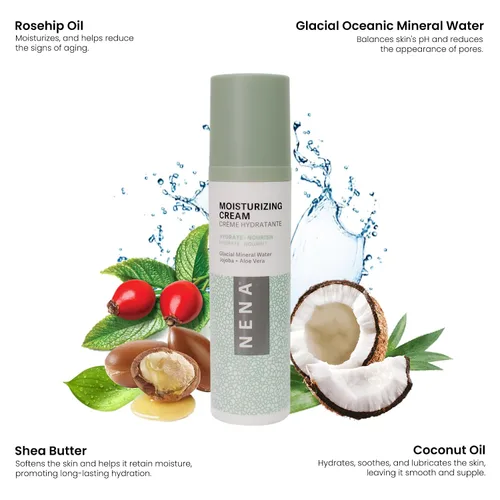 Vista 6 de NENA Crema hidratante para el cuidado de la piel - Hidratante facial - Crema facial sin gluten con manteca de karité y aloe vera para piel seca