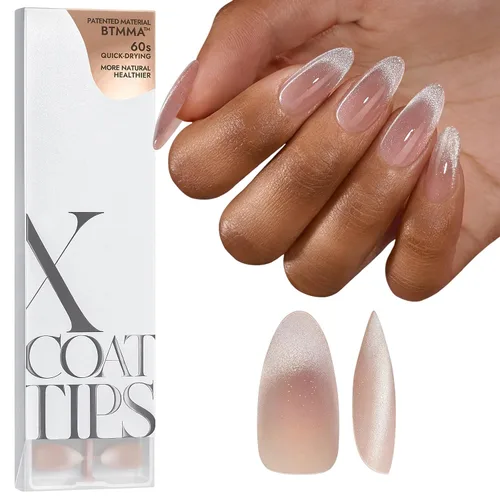 Vista 19 de BTArtboxnails XCOATTIPS - Punta francesa blanca a presión, cuadrado L, purpurina rosa Lamp-Curable 4-Week Wear, Salon Quality Value at Home