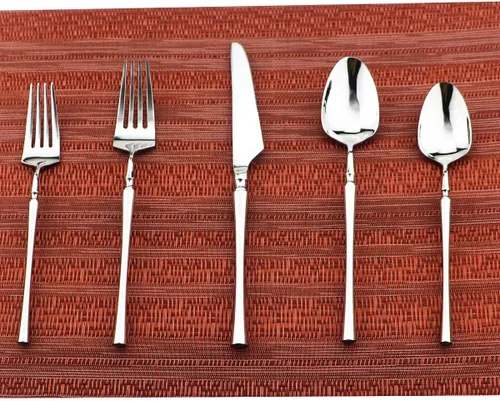Vista 7 de Juego de cubiertos de 20 piezas, acero inoxidable 18/10, acabado satinado, juego de cubiertos para el hogar, elegante juego de utensilios de cocina