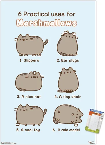 Vista 11 de Trends International Pusheen - Póster de pared de malvavisco, 14.725 x 22.375 pulgadas, versión enmarcada de madera de granero