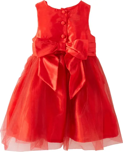 Vista 2 de Mud Pie Vestido de fiesta roseta roja para niña