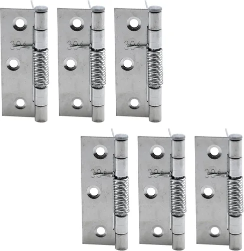 Vista 7 de MY MIRONEY Paquete de 10 bisagras de resorte de cierre automático de 1.5 pulgadas, bisagras de resorte con tornillos, accesorios de bricolaje