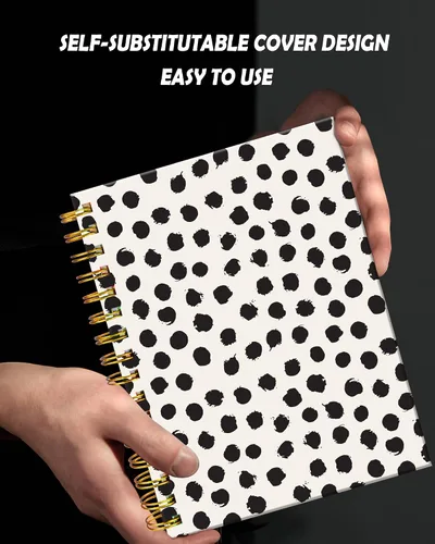 Vista 3 de Cuaderno de espiral para mujer, cuadernos universitarios A5 de 6 x 8.4 pulgadas, 120 páginas rayadas con papel grueso de alta calidad, perfecto