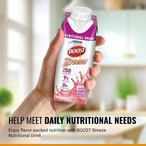 Vista 3 de BOOST Breeze Clear Bebida nutricional – 250 calorías – 19 vitaminas y minerales – 0.23 oz de proteína – Bebida nutricional transparente fortificada